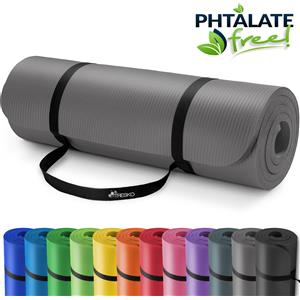 TRESKO Yogamatte 190x100x1,5cm Fitnessmatte Gymnastikmatte Pilates Grau