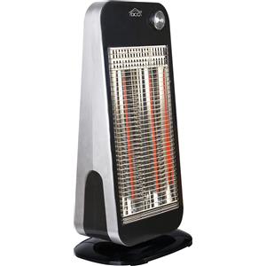 DCG Eltronic SA9849 Riscaldatore elettrico per interni nero, argento 900 W Riscaldatore elettrico alogeno per ambienti