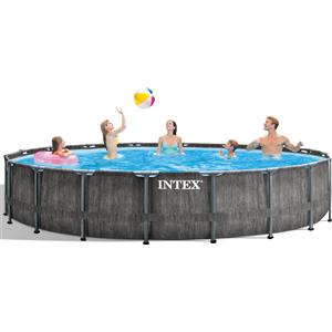 Intex 26744 Piscina fuori terra rotonda Prism Frame Greywood 549x122 cm