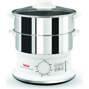 Tefal VC145 steam cooker 2 basket(s) Freestanding White, Stainless steel