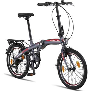 Licorne Bike GmbH Licorne Bike Phoenix 2D, bicicletta pieghevole in alluminio da 20 pollici, freno a disco, freno a disco, bicicletta pieghevole da donna con freno a V, cambio a 7 velocità - City Bike pieghevole, telaio in alluminio, StVZO, luce …