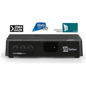 TELE System Telesystem TS9018 Ricevitore Sat Full HD DVB-S2 + scheda Tivusat attiva