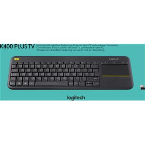 LOGITECH Tastiera touch wireless nera Logitech K400 Plus