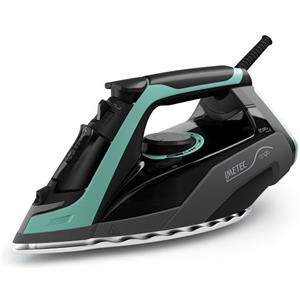 Imetec 9027 Onda F1 Ferro da Stiro a Vapore con Piastra a Onde Scorrevole Brevettata 2400 W Colpo di Vapore 200g Serbatoio 300 ml Tripla Protezione Anticalcare Nero Turchese