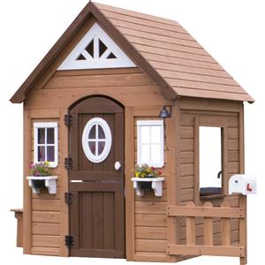 Backyard Discovery Aspen Casetta per bambini in legno con cucina e accessori - 130 x 200 x 170 cm, ideale per bambini da 2 a 10 anni
