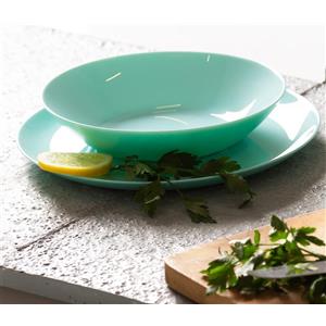 LUMINARC Servizio da tavola Diwali Light Turquoise 18 pezzi in vetro temperato set da tavola servizio da tavola