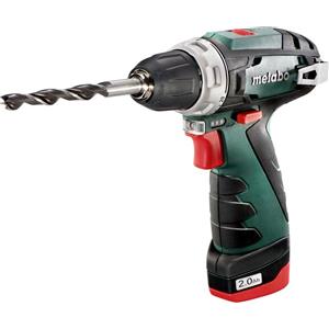 Metabo PowerMaxx BS Basic - Trapano/avvitatore a batteria - Attacco esagonale 10 mm - 34 N-m - 2 batterie - 12 V (600984000)