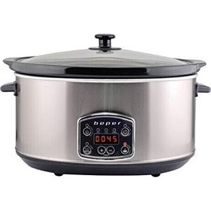 Beper BC.510 Slow Cooker, Crock-Pot, 280 Watt, 4,5 litri in vetroVetroceramica, slow cooker, steamer