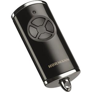 Hörmann Telecomando HSE 4 BS - Frequenza 868 MHz, Laccato Nero, per Apriporta da Garage, Tappi Cromati, Dimensioni 28x70x14 mm, con Anello Portachiavi
