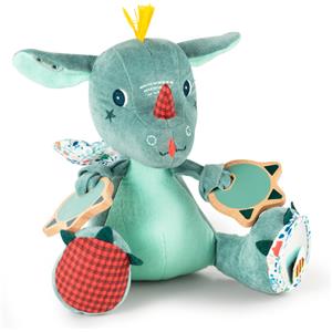 Lilliputiens Joe il Drago - Peluche multiattività con specchio, sonaglio e carta frusciante per stimolare i sensi e la motricità dei neonati