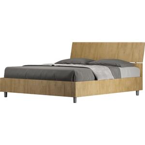 ITYHOME - Letto con rete 160x190 testata inclinata quercia Demas