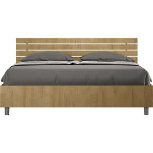 ITYHOME - Letto con rete 160x190 testata inclinata con doghe quercia Ankel