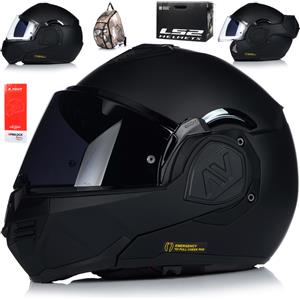 LS2 Helmets Casco pieghevole con visiera parasole | LS2 FF906 ADVANT | Casco moto pieghevole a 180º | Casco moto pieghevole | 22.06 | XS (53-54cm)