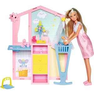Simba Toys Steffi Love Baby Room - Set Cameretta con Fasciatoio, Culla a Dondolo e Accessori per la Dolce Attesa