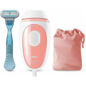 Braun IPL Silk Expert Pro Mini dispositivo di epilazione per donne con custodia da viaggio PL1014 Bianco/Rosa