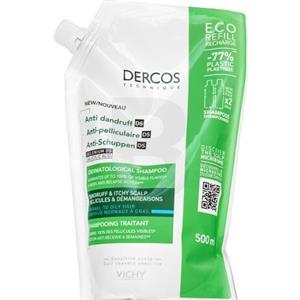 Vichy Dercos Shampoo Anti Forfora Eco Ricarica 500ml - Elimina forfora e prurito per capelli normali a grassi