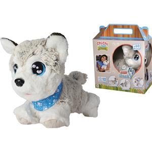 Simba Love Happy Husky - Peluche interattivo che risponde a 12 comandi vocali e oltre 60 suoni, 30 cm, colore blu, adatto dai 3 anni