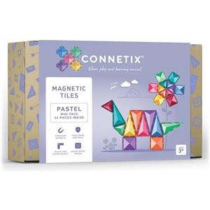 CONNETIX Confezione Mini Pastello - 32 Pezzi (16 Quadrati, 8 Triangoli Equilateri, 8 Triangoli Isosceli) per Creatività e Gioco