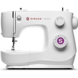 Singer M2505 - Macchina da Cucire Meccanica con 10 Punti, Doppia Lazata, Asola Automatica e Accessori Inclusi