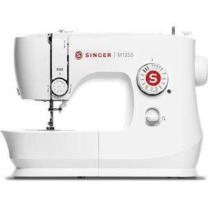 SINGER M1255 - Macchina da Cucire Leggera con 55 Funzioni, Asola Automatica e 3 Piedini Inclusi, Colore Bianco