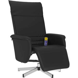 vidaXL Sedia da massaggio con poggiapiedi in Pelle finta nera