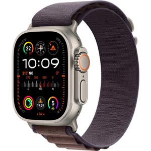 Apple Smartwatch Apple Watch Ultra 2 GPS Cellular Cassa 49m in Titanio con Cinturino Indigo Alpine Loop Medium Porpora