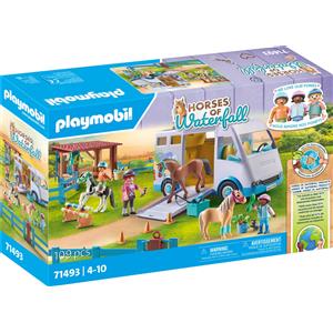 Playmobil Horses of Waterfall 71493 - Set da Gioco Trasporto Cavalli e Stalla con 2 Pony e Accessori, Apprendimento Giocoso dell'Equitazione per Bambini dai 4 Anni