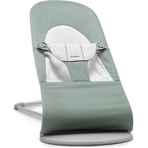 BabyBjörn Sdraietta Balance Soft - Ergonomica, Regolabile, Leggera, per Bambini da 0 a 2 Anni, Cotone/Jersey Verde Salvia Chiaro/Grigio