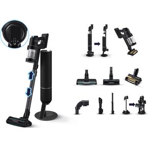 Samsung VS28C9784QK, aspirapolvere a bastone 2 in 1, senza sacco, nero, a secco, multiciclonico, 87 dB