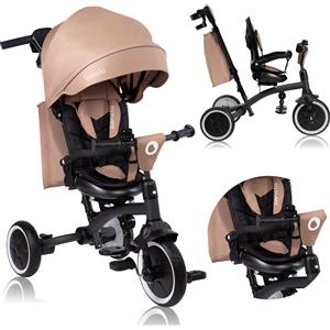 Lionelo Tris Plus triciclo balance bike fino a 25 kg triciclo per bambini manubrio carrozzina per bambini montaggio senza attrezzi - Beige