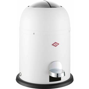 WESCO Mini Master - Pattumiera per cosmetici bianco opaco, 6 litri, con pedale e base antiscivolo