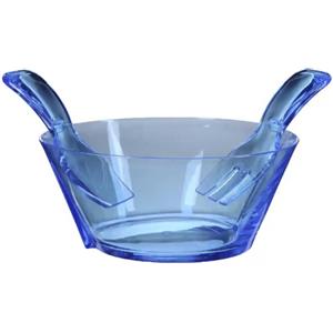 MARIO LUCA GIUSTI Insalatiera Fulmine Azzurro con Posate - Acrilico, 1800 ml, 11 cm di altezza