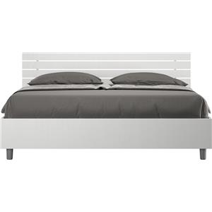 ITYHOME - Letto senza rete 160x190 testata dritta con doghe bianco frassino Ankel