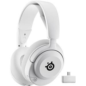 SteelSeries Arctis Nova 5P - Cuffie da gioco wireless bianche con driver al neodimio, 100 preset audio, batteria da 60 ore e microfono ClearCast Gen2.X
