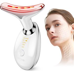 ANLAN Massaggiatore facciale contro le rughe, con 3 modalità, dispositivo facciale di 45℃ V Face Beauty Meter per il rafforzamento e il sollevamento della pelle Massaggio facciale EMS per donne e uomini