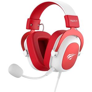 Havit H2002D Cuffie da Gioco Cablato Binaurale con Microfono Rosso e Cavo Rimovibile