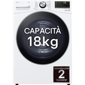 LG RH18U8AVCW Asciugatrice 18kg Pompa di calore DUAL Inverter Classe A+++, Motore Direct Drive, AI Dry, Wi-Fi, Bianca