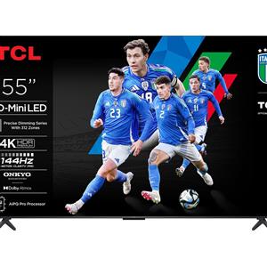 TCL Q6C Serie Smart TV QD-MiniLED 4K 55 pollici 55Q6C, audio Onkyo 2.1, Dolby Vision IQ & Atmos, Google TV