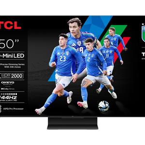 TCL C79K Serie Smart TV QD-MiniLED 4K 50 pollici 50C79K, audio Onkyo 2.0, Dolby Vision IQ & Atmos, Google TV