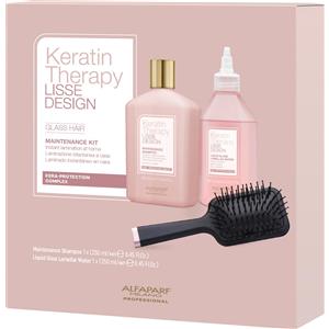 Alfaparf Milano Keratin Therapy GLASS HAIR Gift Set - Shampoo 250ml + Liquid Glass 250ml + Spazzola