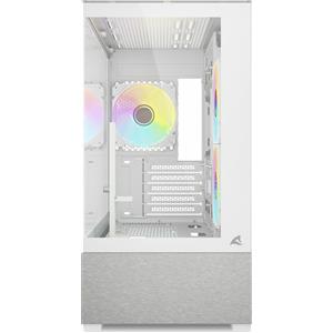 Sharkoon MK7 ARGB Mini-Tower Case Bianco con Illuminazione RGB e Pannello in Vetro Temperato