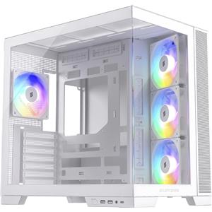 Silentware View A-RGB Case Midi-Tower ATX Bianco con Ventole e Design in Vetro