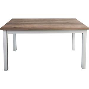 Milani Home - Tavolo Da Pranzo Moderno Di Design Allungabile Cm 70x110/150/190 Struttura Bianca Piano Tortora Per Sala Da Pranzo Ristorante - Tortora