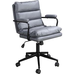 Angel Cerdá Sedia Girevole da Ufficio Ergonomica in Tessuto Grigio con Braccioli e Gambe in Acciaio Nero