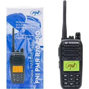 PNI Trasmettitore radio portatile PNI PMR R70 PRO 446 MHz, 16 CH 0,5 W, 99 canali programmabili da PC, 50 toni CTCSS e 166 toni DCS, IP67