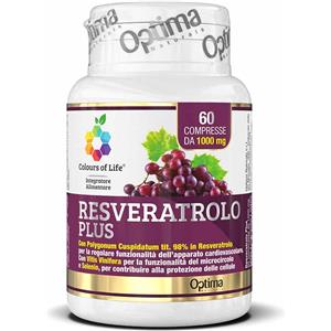 Colours of Life Optima Naturals Colours Of Life - Resveratrolo Plus Integratore, 60 Compresse