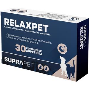Suprapet Relax Calmante per Cani e Gatti - 30 Compresse Rilassanti Naturali con L-Triptofano e Vitamine B