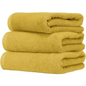 Ruggeri - Set 3 Asciugamani Viso 50x100 100% Cotone - Extra Morbido - Collezione Let's Color! (Giallo)