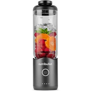 Nutribullet Flex 590ml - Frullatore Portatile mini per Smoothie con Manico e Tappo a Beccuccio, Tritatutto Multifunzione, Tritaghiaccio, USB-C, Bicchiere BPA-Free, Facile da Pulire, Grigio (NBP013GM)