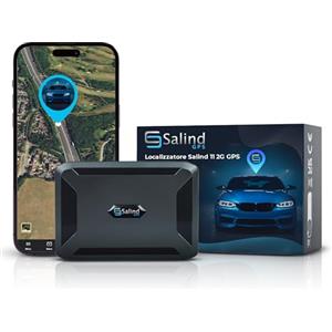 Salind GPS Salind 11, Localizzatore GPS per Auto, Moto, Camion e Altri Veicoli con Allarmi Multipli, Tracker con App, Magnete Potente, Batteria fino a 90 Giorni, Tracciamento in Tempo Reale